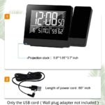 Geevon Projection Alarm Clock with Indoor Thermometer Hygrometer,USB Phone Charger,Dual Alarms,Dimmable Backlight Digital Clock Ceiling Projector for Bedroom